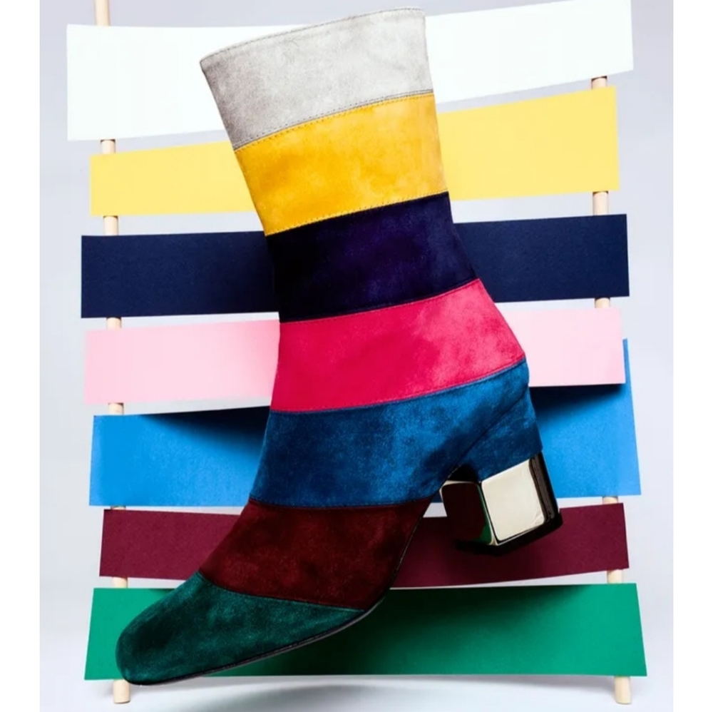 Roger Vivier Striped Podium Ankle Boots
